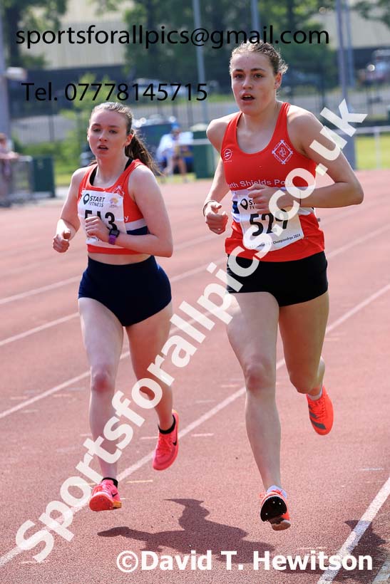 Womens Under-17s 1500 metres, 2024 North Eastern Track and Field Champs., Middlesbrough.  Photo: David T. Hewitson/Sports for All Pics